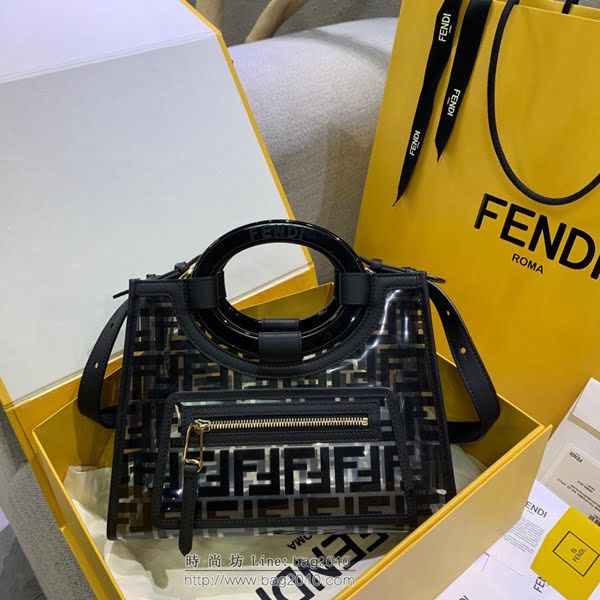 FENDI女包 頂級原單 最新透明雙F購物袋 手提包 芬迪女肩背包 75006  fdz2166